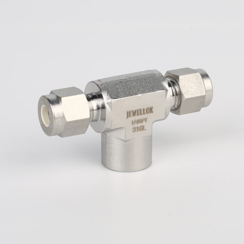 772 LF Female Branch Tee | Stainless Steel Tube Fitting Female Branch Tee 1/2 in. Tube OD x 1/2 in. Tube OD x 3/8 in. Female NPT