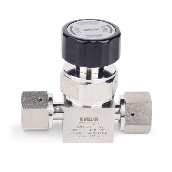 ED9A3829 Flow Control Stainless Steel Low Pressure Manual Diaphragm Valve For High Purity And Ultra High Purity Gases